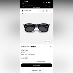 Ray-Ban Black Wayfarer Sunglasses RB4420